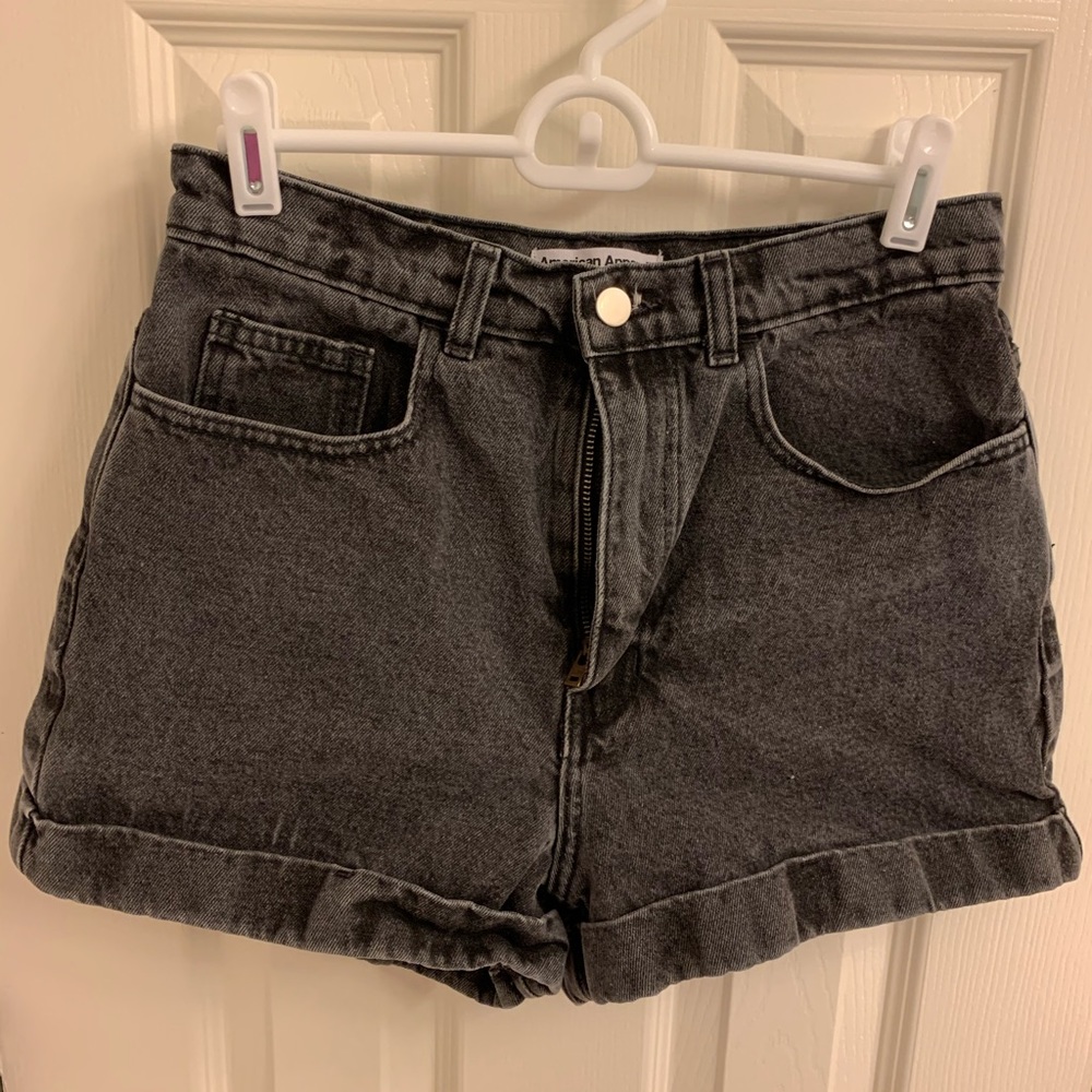 American Apparel black denim shorts. Size 29